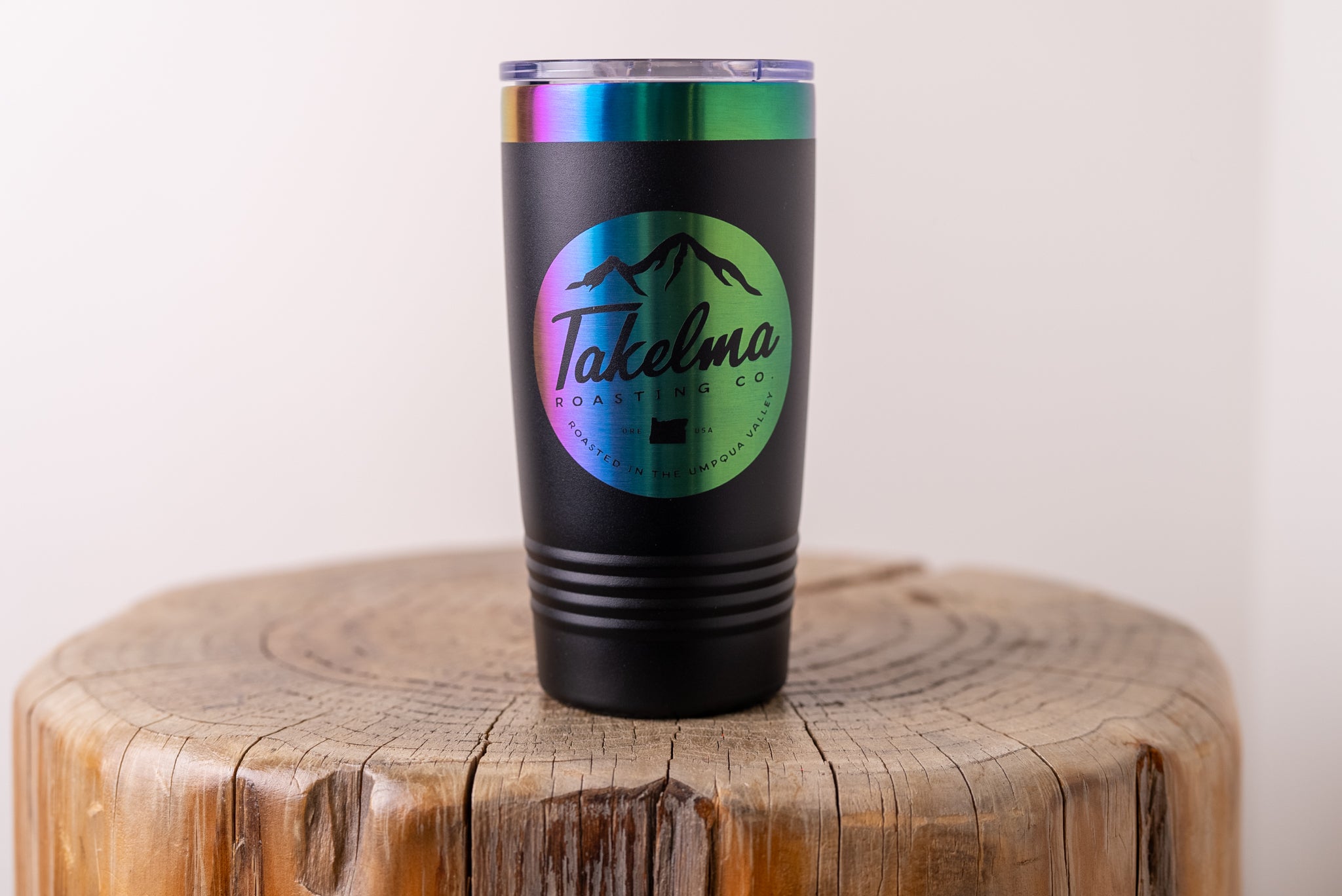 Iridescent Takelma Etched Tumbler